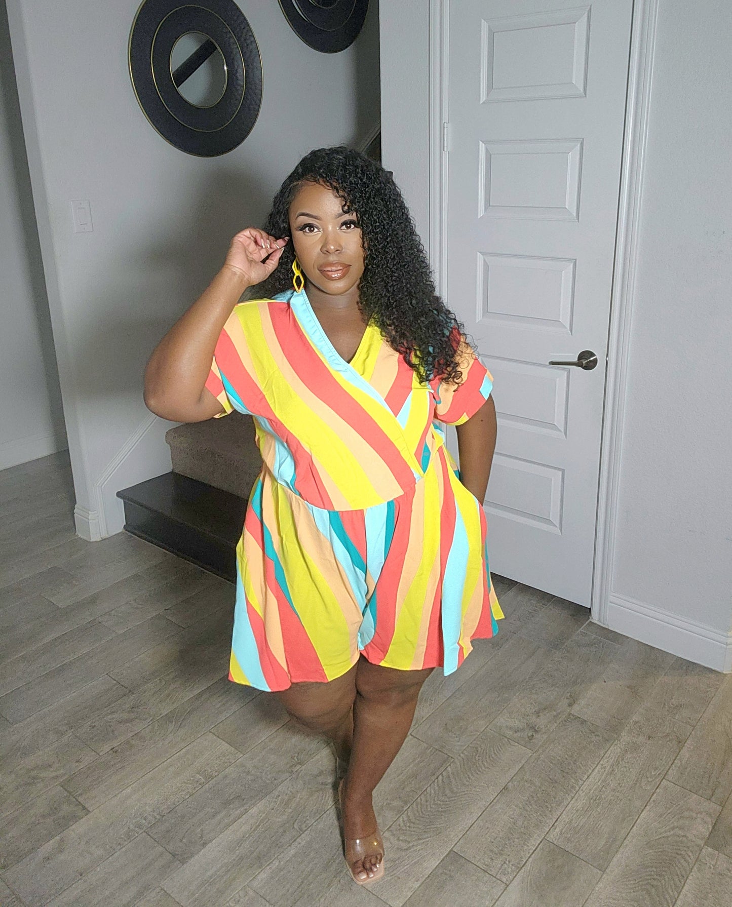 Artsy (Blue Striped or Coral Striped) | Romper