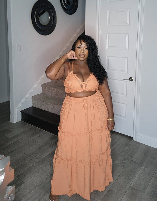Zena (Butter Orange) | Skirt Set