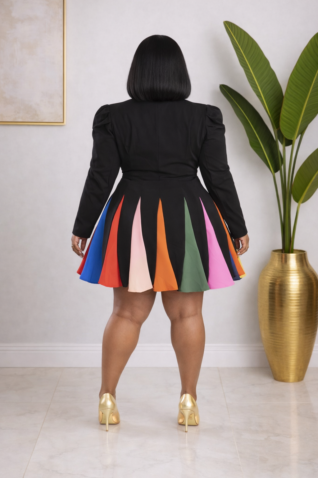Sassy | Rainbow Pleat Dress