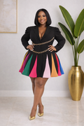 Sassy | Rainbow Pleat Dress