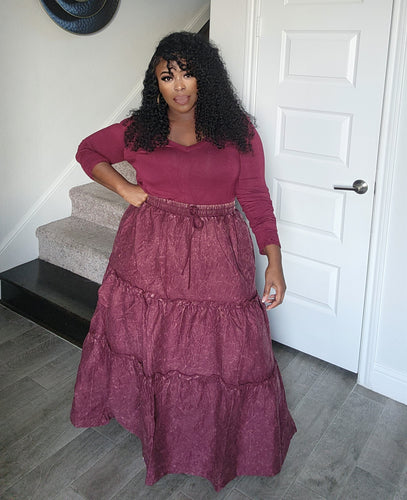 Addison - Burgundy | Skirt Set