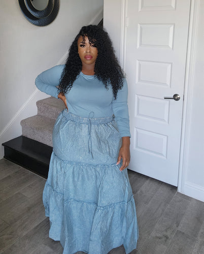 Addison - Blue Grey | Skirt Set