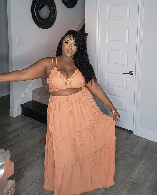 Zena (Butter Orange) | Skirt Set
