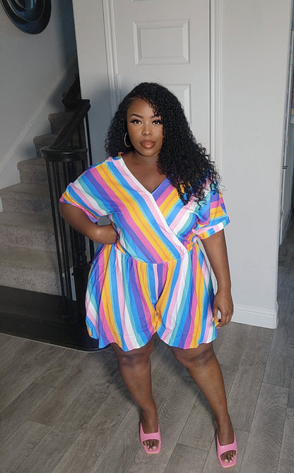 Artsy (Blue Striped or Coral Striped) | Romper