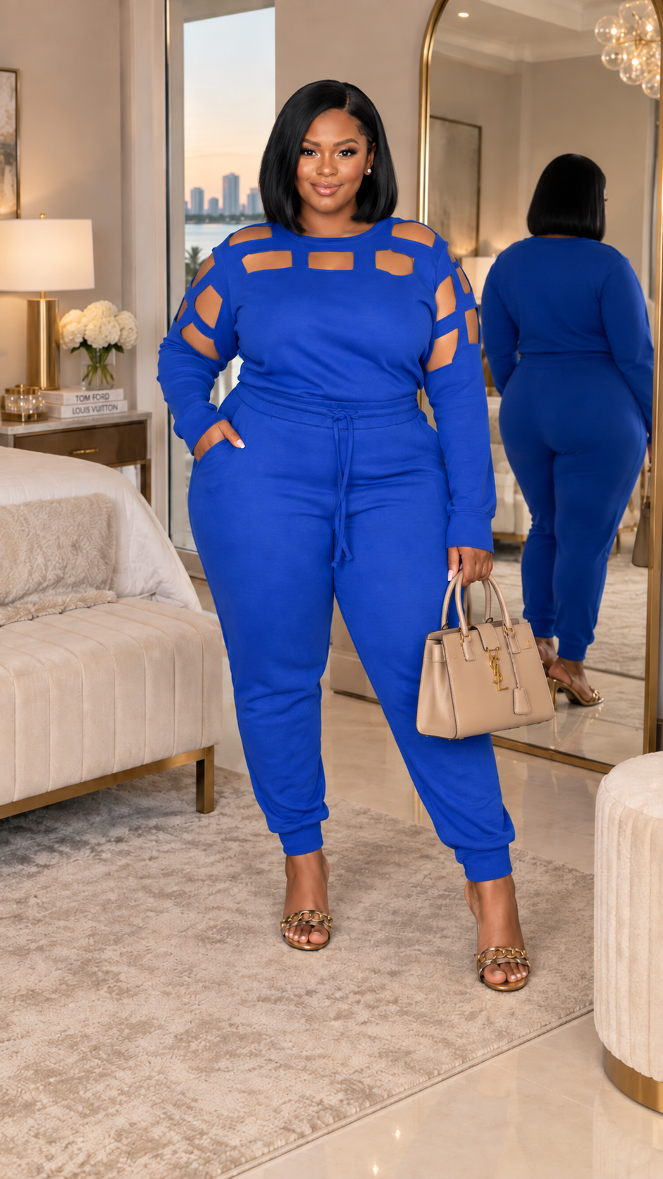 Best of Me - Custom Cut Square-Cut 2-Piece Jogger Set