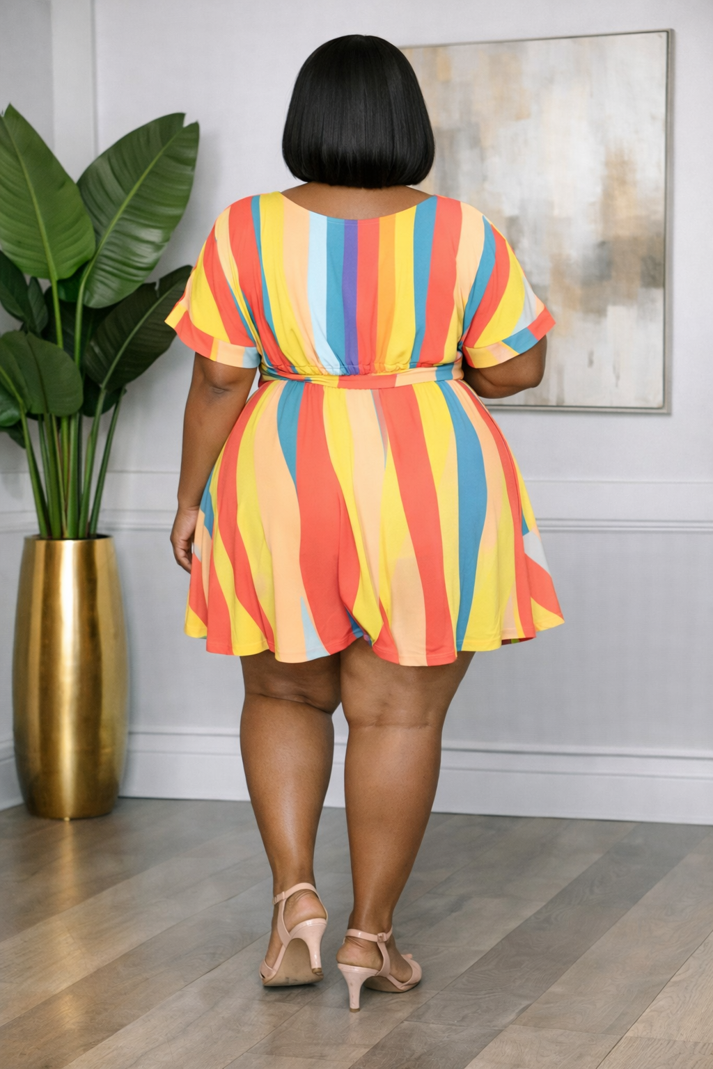 Artsy (Blue Striped or Coral Striped) | Romper