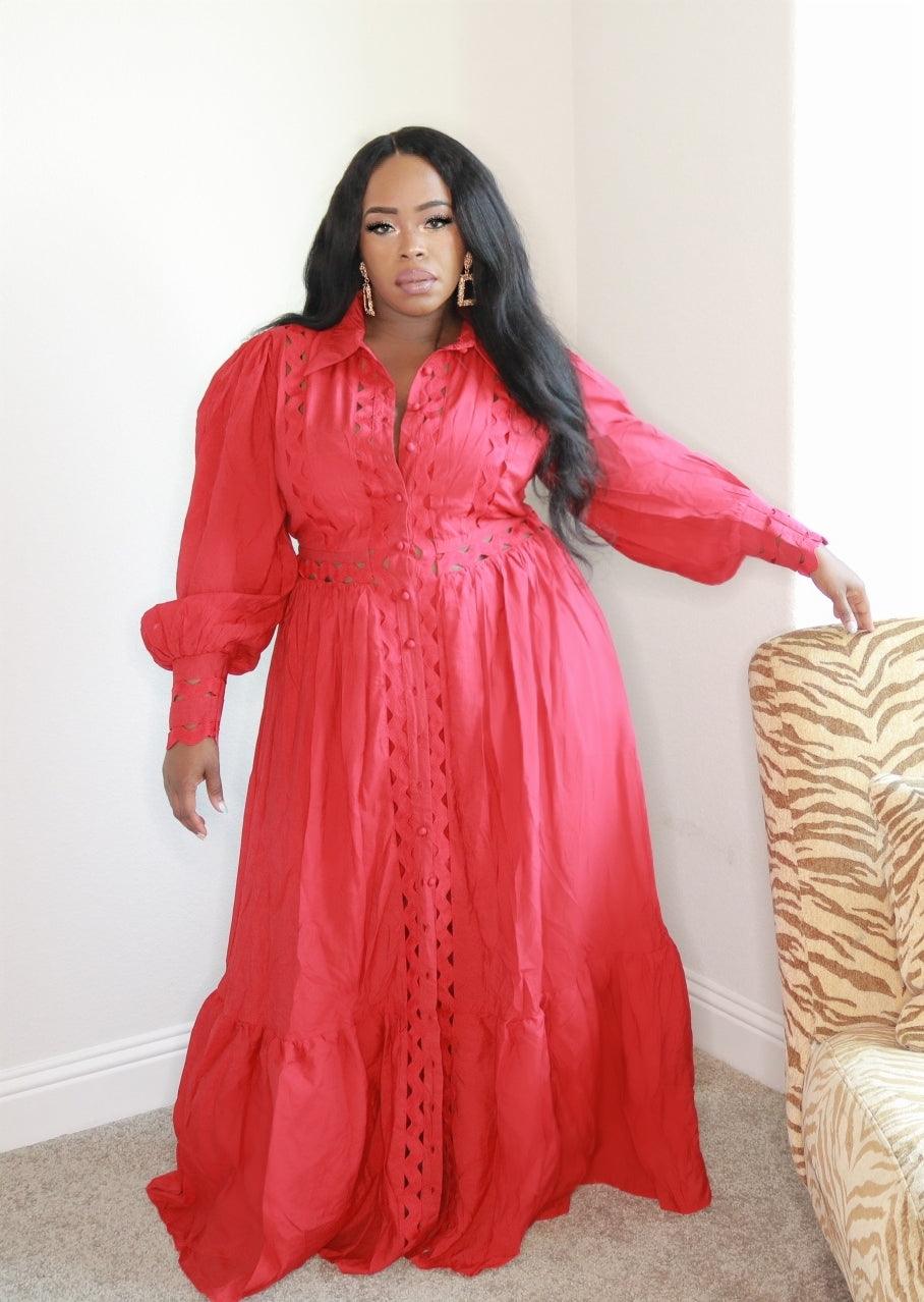 Front Page | Red Maxi Dress - Curve Six Boutique